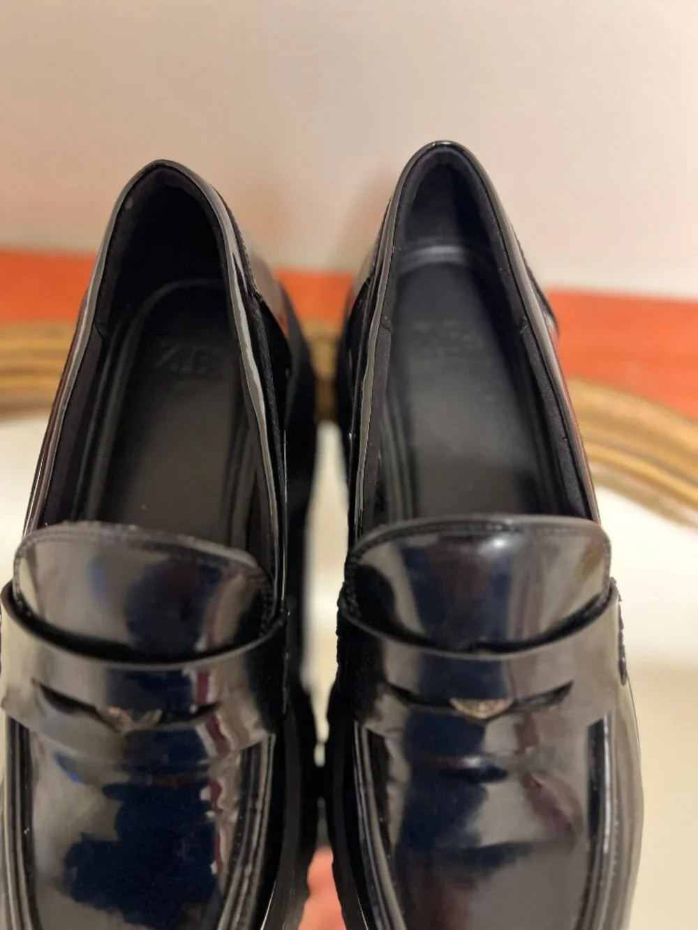 ZARA Black Chunky Loafers – Size 40 (US 9.5) – Platform Lug Sole - Picture 4 of 8